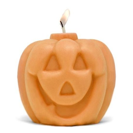 Molde para hacer tus propias velas con forma de calabaza de halloween.