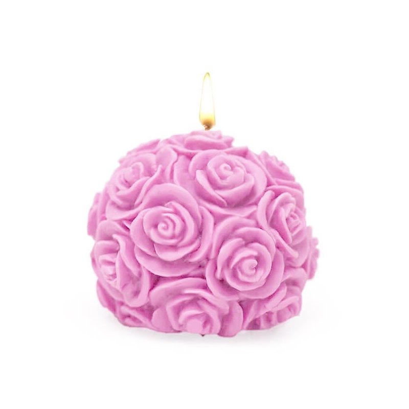 Molde bola de rosas pequena para velas Molde bola de rosas pequena para velas