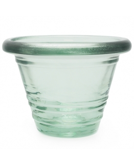 Maceta de vidrio reciclado