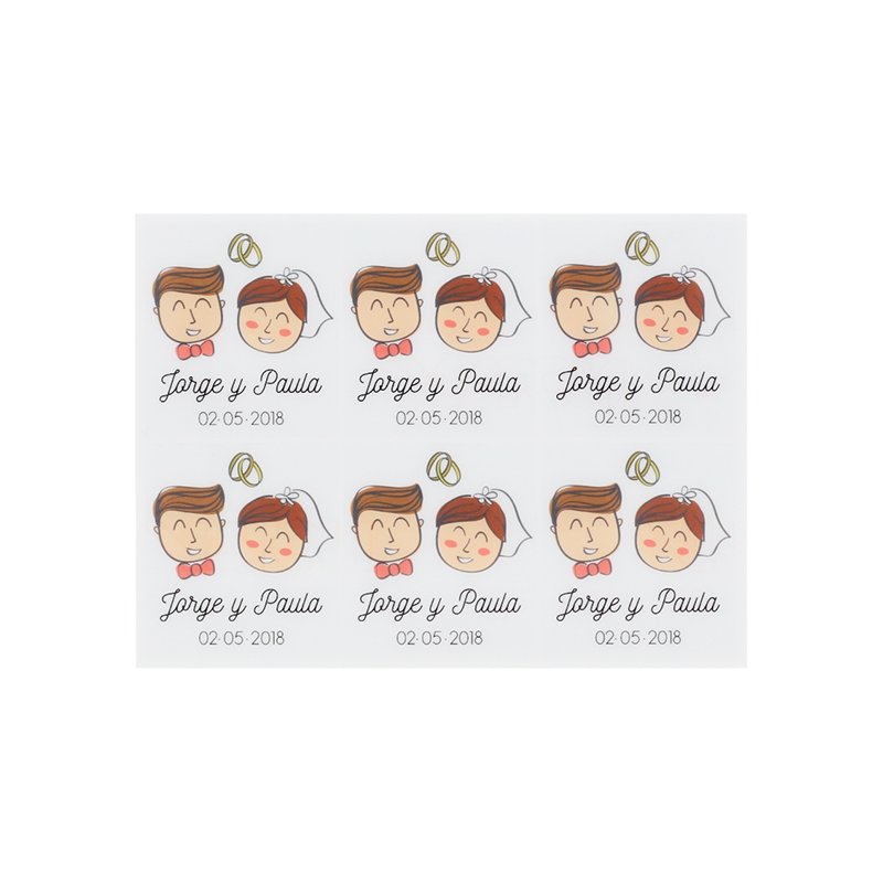 Pegatinas boda para velas personalizadas Pegatinas boda para velas personalizadas
