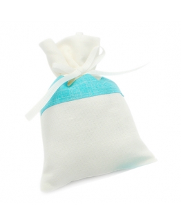 Saquitos de lino con detalle turquesa