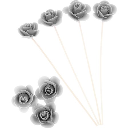sticks mikado con flor gris perla