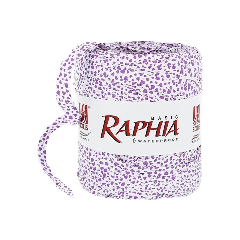 Cinta de rafia corazones violeta Cinta de rafia corazones violeta