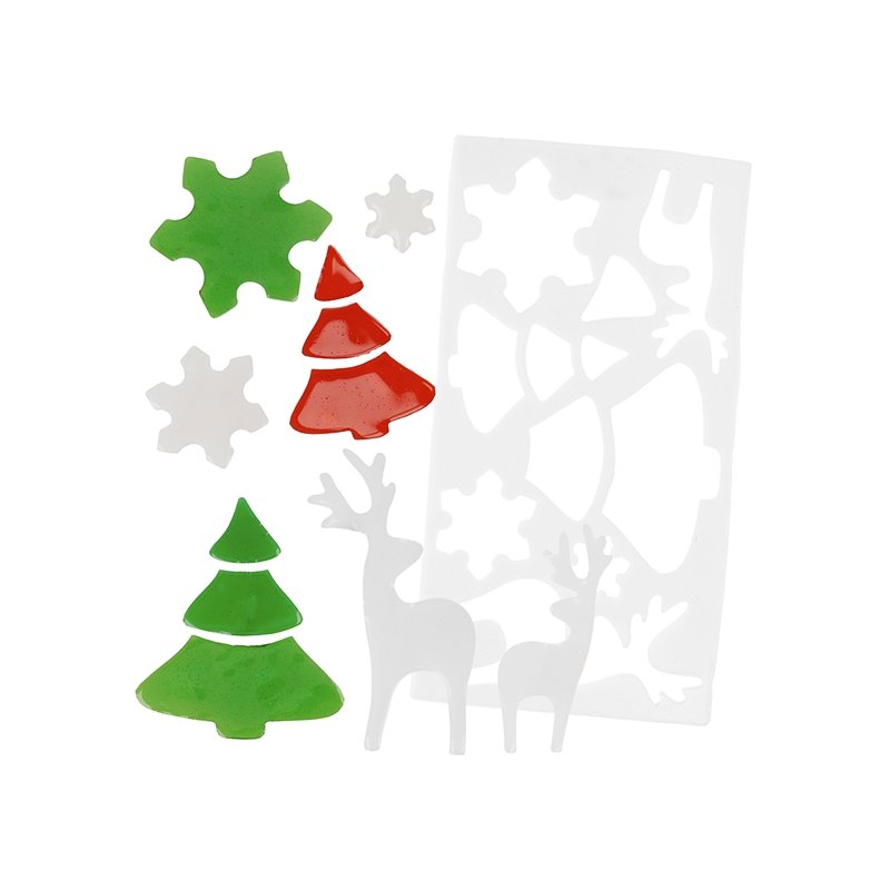 Molde figuras para ventanas bosque de navidad Molde figuras para ventanas bosque de navidad