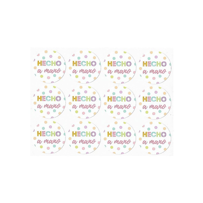 Pegatinas hecho a mano con topos de colores Pegatinas hecho a mano con topos de colores
