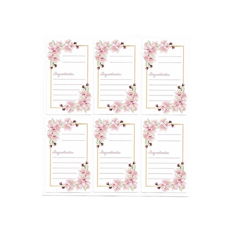 Pegatinas alargadas para escribir ingredientes Pegatinas alargadas para escribir ingredientes