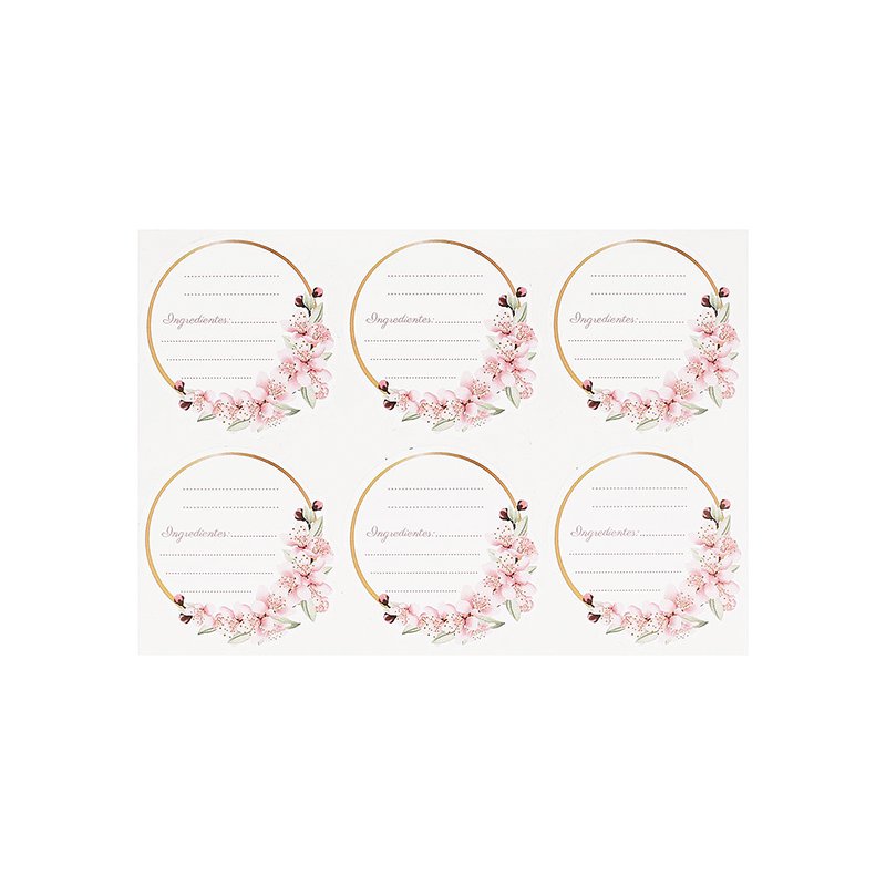 Pegatinas redondas para escribir ingredientes Pegatinas redondas para escribir ingredientes