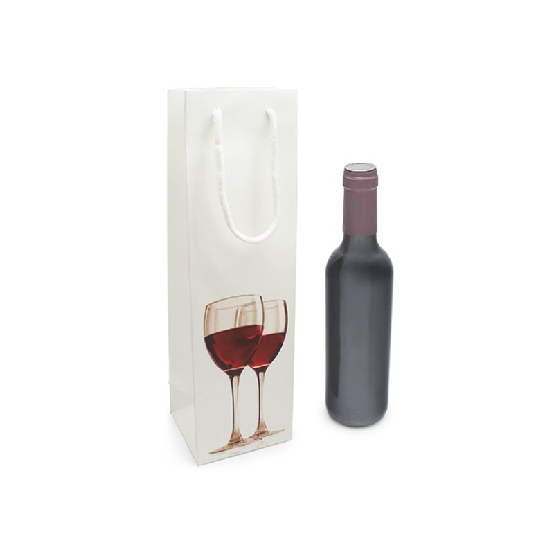 Bolsa vino 3/4 con copas Bolsa vino 3/4 con copas