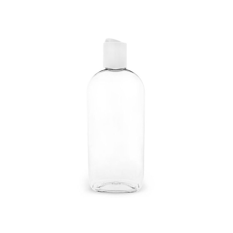 Botella pet ovalada 250 ml tapon dis top blanco Botella pet ovalada 250 ml tapon dis top blanco