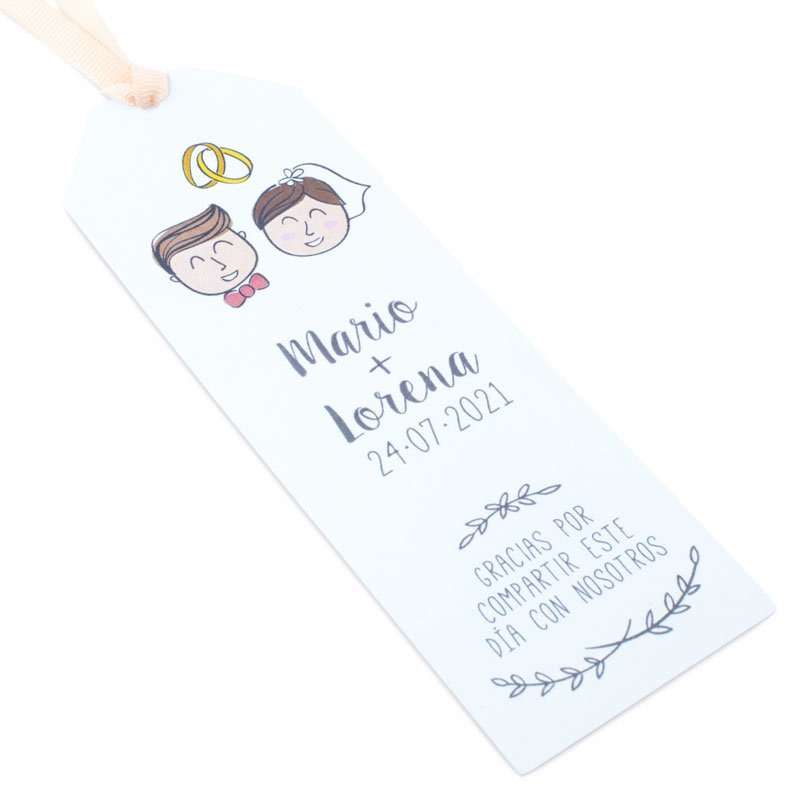 Marcapaginas personalizados novios Marcapaginas personalizados novios
