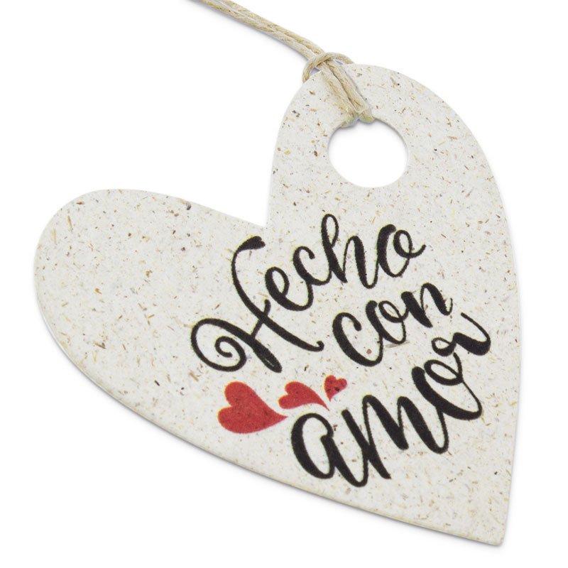 Etiquetas de carton corazones hecho con amor Etiquetas de carton corazones hecho con amor