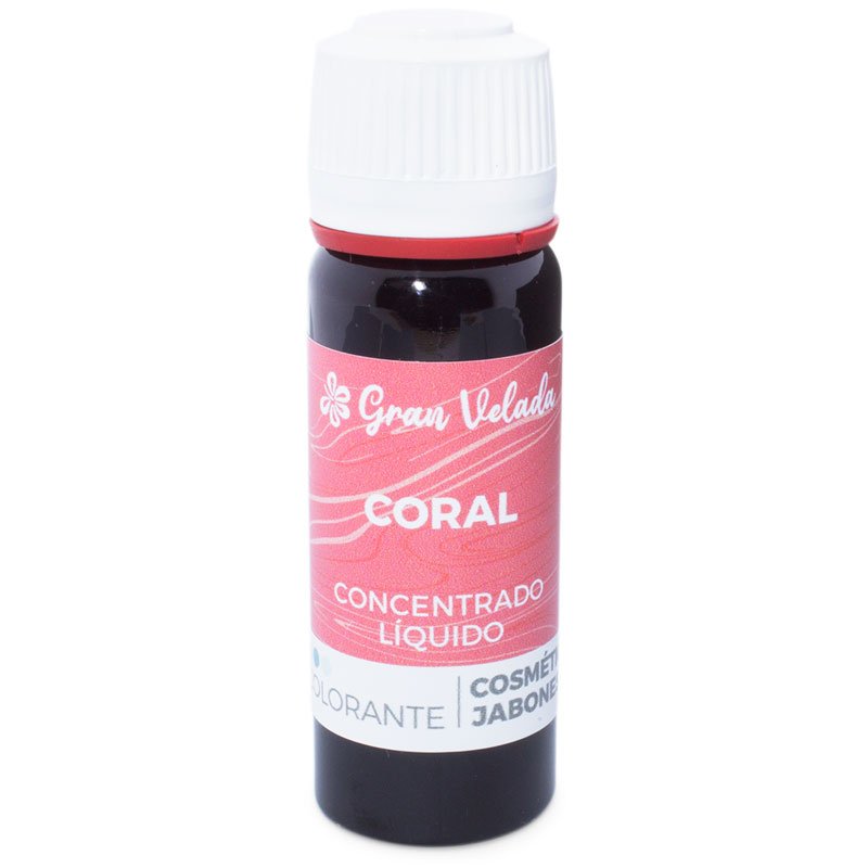 Corante coral liquido concentrado para cosmeticos e sabonete