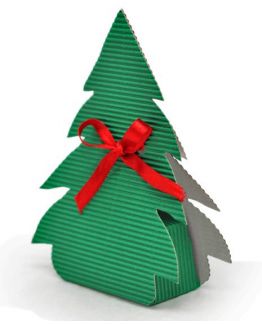 Cajita de regalo automontable arbol navide&ntilde;o