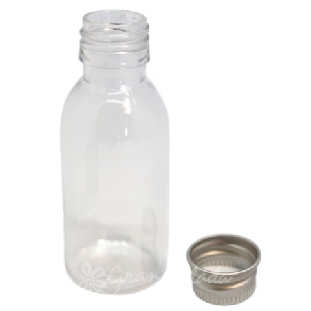 Botella pet transparente 30 ml tapon aluminio
