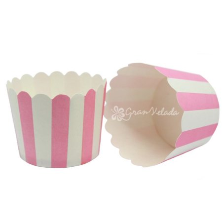 Capsulas para cupcake rosas y blancas