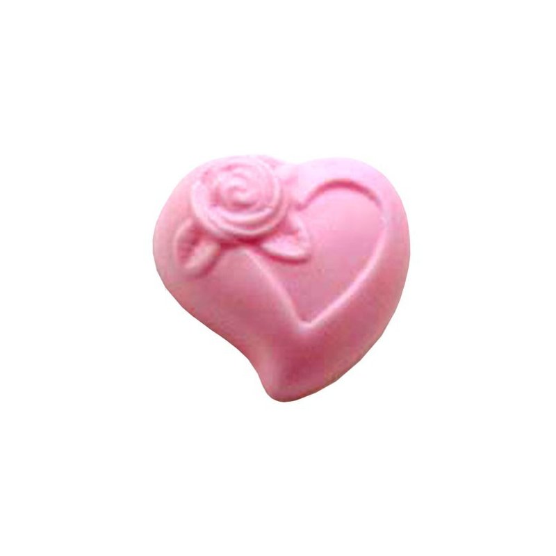 Molde para hacer jabon corazon con florecita Molde para hacer jabon corazon con florecita