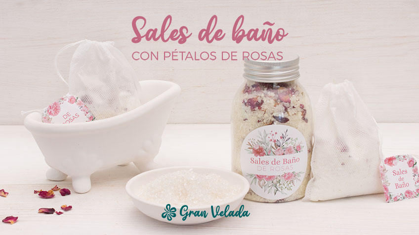 A gran escala Conexión Fértil Sales de baño con petalos de rosas,hidratantes y decorativas
