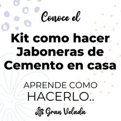 Kit como hacer jaboneras de cemento. Materiales e instrucciones