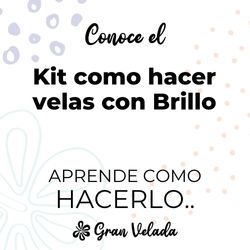 Kit como hacer velas brillantes. Materiales e instrucciones