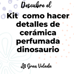 Kit como hacer detalles de ceramica perfumada dinosaurio. Materiales e instrucciones