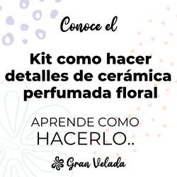 Kit como hacer detalles de ceramica perfumada floral. Materiales e instrucciones