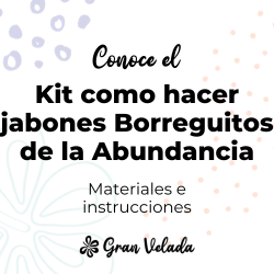 Kit como hacer jabones borreguitos de la abundancia. Materiales e instrucciones